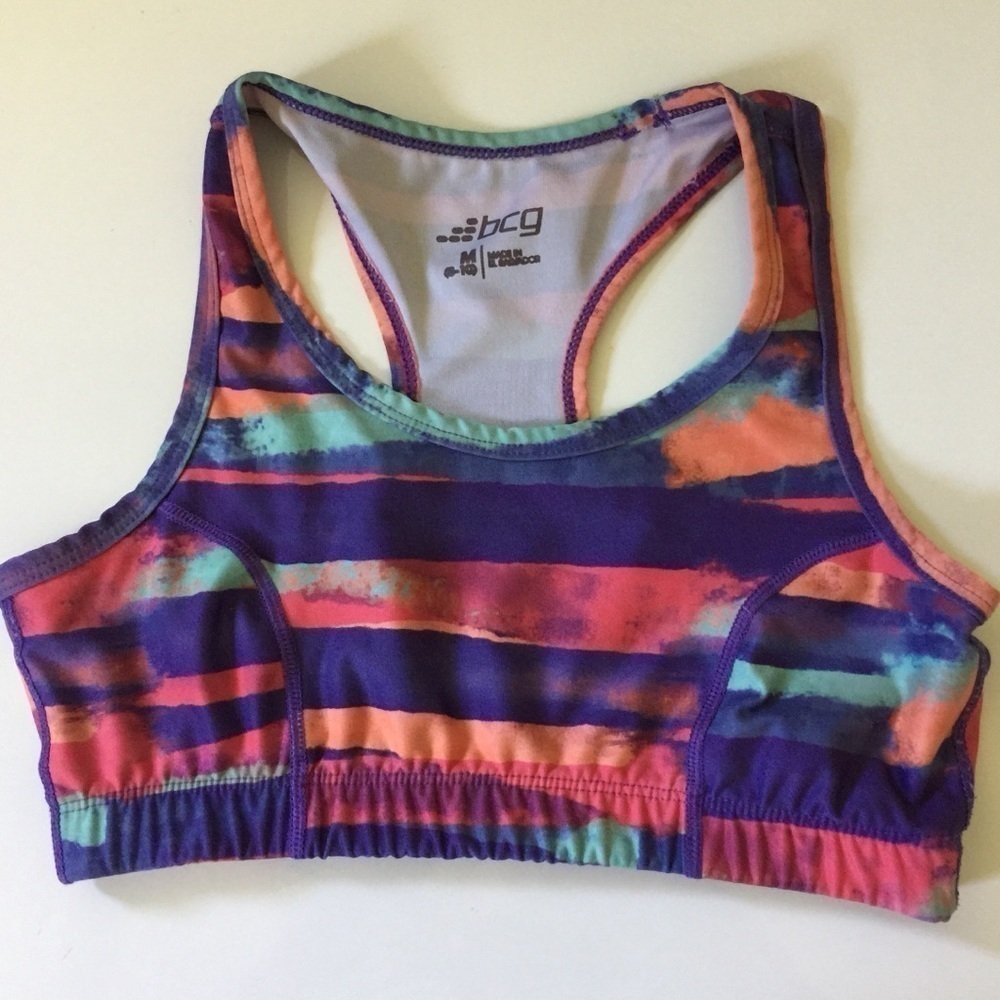 GIRLS Bcg sports bra sunset colors  size Medium.
